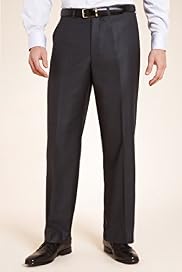 Collezione Luxury Wool Blend Flat Front Trousers with Silk