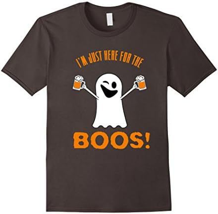 Men's I'm Just Here for the Boos (Booze) Funny Halloween Tshirt XL Asphalt