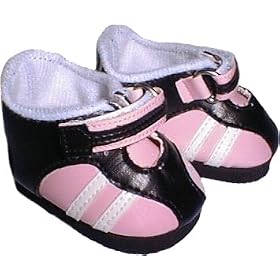 Black and Pink Sneakers for American Girl Doll and Other 18 Dolls by Silly Monkey