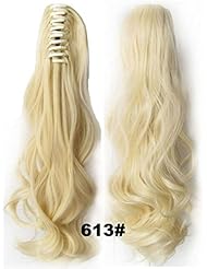 Beauty: Beauty Wig World 20inch 50cm 100g Long Wave Curly Ponytail Hairpiece Extension Claw Clip on in Hair Piece - #613 bleach blonde - Beauty Wig World