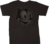 Felix the Cat Vintage Distressed Face Charcoal Gray T-Shirt Tee