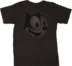 Felix the Cat Vintage Distressed Face Charcoal Gray T-Shirt Tee