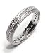 Diamond Channel Set Full Circle Wedding Band or Stacking Ring with Double Milgrain Edge in Platinum Setting, Size 6 (T.w 0.50)