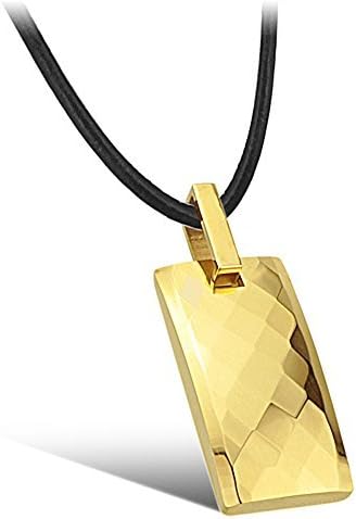 JuliesDeal Fashion Jewelry Fashion Women's Health Care Necklace 18k Yellow Gold Plated Tungsten Steel Inlaid Energy Magnetic Stone Face Pendant 19.69 Inch Length New Design Gift