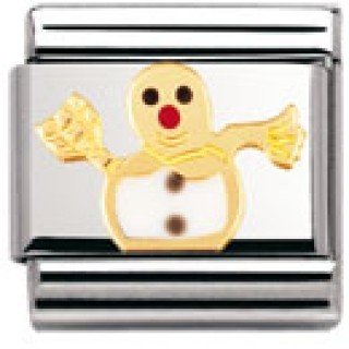 Nomination Composable Classic CHRISTMAS Edelstahl, Email und 18K-Gold (Schneemann) 030225 Preisvergleich