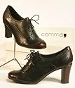 Hochwertiger Comma Leder Schnür Pumps schwarz/aubergine
