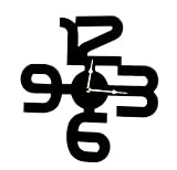 Modern Funky 3D Numbers Black Wall Clock - Contemporary designer clock