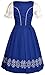 Dirndl Trachten Haus Long Midi Mid Calf Blue Women's German Oktoberfest Holiday Party Dirndl Dress