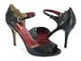 Max Studio Xander Black Leather Peep Toe Mary Janes Hot Pumps