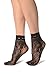 Black Roses Lace With Comfort Top Ankle High Socks - Socks