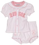 MLB Infant/Toddler Boys' Boston Red Sox Pinstripe Pink Diaper Set (Pink, 3-6 Months)