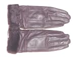Gl12, Hand Trimmed with Black Fur Finest Quality BrownLeather Gloves