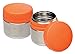 LunchBots Rounds Leak Proof Stainless Steel Food Containers Set of 2, 8 ounce, Orange