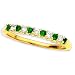 10K Yellow Gold 0.13 ct. Diamond with Alternating 0.13 ct. Emerald Anniversary Ring