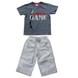 Mish - Infant Boys Short Sleeve Short Set, Charcoal, Grey (Size 18Months)