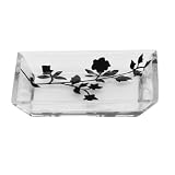 Shadow Vine Clear Resin Soap Dish - Black Silhouette