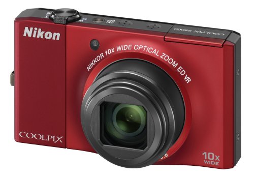 Nikon Coolpix S8000 Digitalkamera (14,2 Megapixel, 10-fach Zoom, 7,5cm (3,0-Zoll) Display) rot