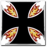 Class III Hitch Cover 2, Flaming Maltese