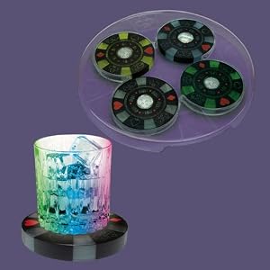 light show coasters and serving tray set - poker chips by Can You Imagine