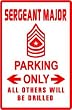 SERGEANT MAJOR PARKING army rank novelty sign
