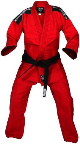 KO Sports Gear Red BJJ Gi - Pearle Weave - For Brazilian Jiu-jitsu, Grappling, and Mixed Martial Arts - Kimono and Pants