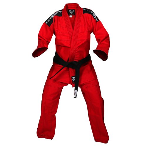 KO Sports Gear Red BJJ Gi - Pearle Weave - For Brazilian Jiu-jitsu, Grappling, and Mixed Martial Arts - Kimono and Pants