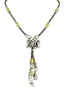 Jade necklace, 'Blossoming Love' 18" L