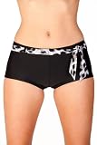New Womens Camille Black Animal Print Belted Ladies Bikini Shorts Size 10-18 UK