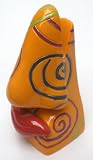 Picasso Art Style Lip Nose Eyeglasses Holder - Gold With Swirls