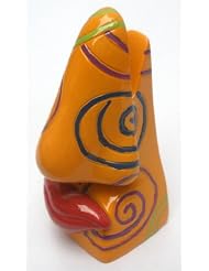 Picasso Art Style Lip Nose Eyeglasses Holder - Gold With Swirls by 