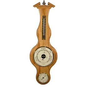 Banjo Barometer Thermometer Hygrometer in Light Oak by West and Company by West and Company