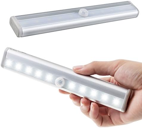 KEDSUM® 10-LED Super Bright Wireless Motion Sensing Closet Cabinet LED Night Light / Stairs Light / Step Light Bar with Magnetic Strip (Battery Operated)