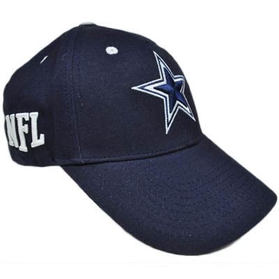 NFL 3D Star Dallas Cowboys Constructed Football Hat Cap Navy Blue White Licensed