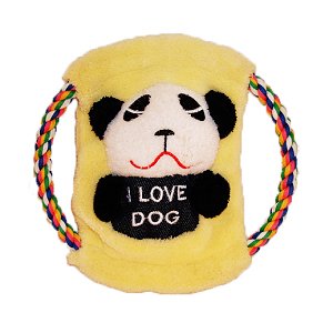 How’s Your Dog 3-in-1 Plush Tug Toy Roped Frisbee – Panda