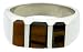 Gent's Sterling Silver Striped Tiger Eye Ring size 10