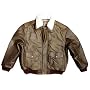 Distressed Brown Leather Bomber Jacket (Men's)