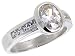 Sterling Silver 1.25 Carat Size Oval Cut Cubic Zircon Bridal Ring size 6