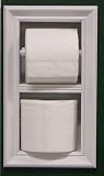 (TP-5) Solid Wood Recessed In Wall Toilet Paper Holder PLUS Space for a Spare Roll!, Enamel Finish or stain finish in your color choice, or unfinished! Accommodates both single and double size rolls. Replace that ugly rusty metal toilet paper holder with a custom inset wood product!
