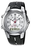 Casio - EFA-128-7AVEF - Montre Edifice - Quartz Analogique et Digitale - Multifonctions - Chronographe - 2ème fuseau Horaire - Alarme - Etanche 10 ATM - Bracelet Caoutchouc Noir