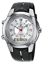 Casio - EFA-128-7AVEF - Montre Edifice - Quartz Analogique et Digitale - Multifonctions - Chronographe - 2&egrave;me fuseau Horaire - Alarme - Etanche 10 ATM - Bracelet Caoutchouc Noir
