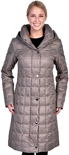 Nuage Sport Women's Long Ultra Lightweight Down Puffer Jacket Taupe Medium