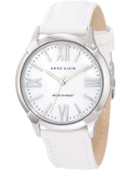 Anne Klein Womens AK/1165INST Silver-Tone Interchangeable Leather Strap Box Set Watch