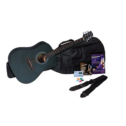 Silvertone SD10 Acoustic Guitar Package, Black Silvertone SD10 Acoustic Guitar Package, Black