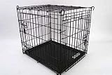 Four Paws Products Stand Double Door Crate Black 48 Inch - 57348