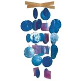 Asli Arts LG Large 19 Inch Capiz Shell Chime, Blue Combo