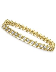 4 ct. tw. S-Link Yellow Gold Diamond Tennis Bracelet