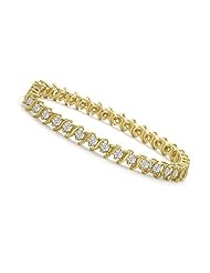 4 ct. tw. S-Link Yellow Gold Diamond Tennis Bracelet