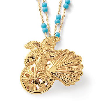 14kt Yellow Gold Triple Shell Pendant.