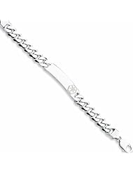 Genuine .925 Sterling Silver Non-Enameled Medical Id Curb Link Bracelet 46.2 Grams 8 Inch Length. 100% Satisfaction Guaranteed.