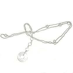 Gift for Girlfriend Silver Bellychain Dangle Body Jewelry Max Length 40 inches (b239)
